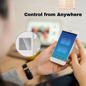 Intrerupator smart touch, WiFi, Sticla securizata, iUni 4G, 10A, Control vocal, Smart Life / Tuya, LED, Silver - Img 4