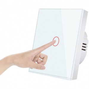 Intrerupator touch iUni 1F, 1 Canal, Sticla securizata, LED - Img 7