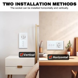 Intrerupator touch triplu si Priza, Rama sticla securizata, iUni 3Y, LED - Img 4