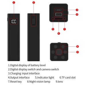Mini Camera Wi-Fi Baterie Externa iUni W25, Full HD, 16GB, 3600mAh, Night Vision - Img 9