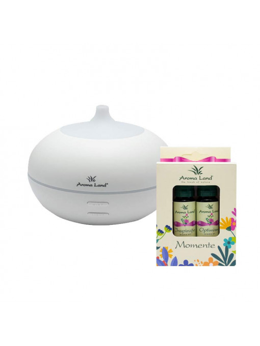 Set aromaterapie cadou, Aroma Difuzor Confort si 2 Uleiuri Parfumate Inspiratie&Optimism, Aroma Land, 10 ml