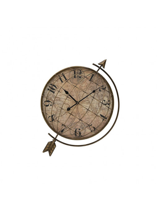 Ceas Perete din Metal Globe, 45x13x60 cm