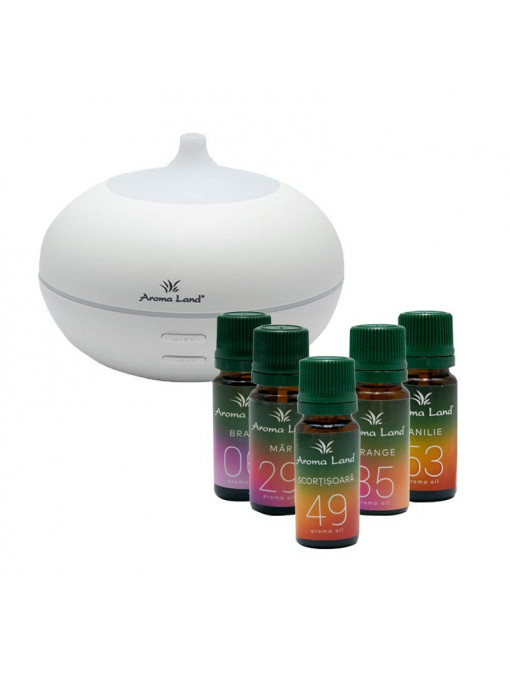 Pachet aromaterapie Christmas Confort, Aroma Land, Difuzor + 5 uleiuri