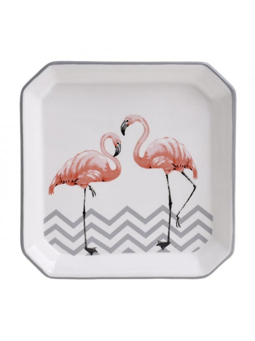 Platou decorativ Flamingo,  Charisma, 18x18x3 cm