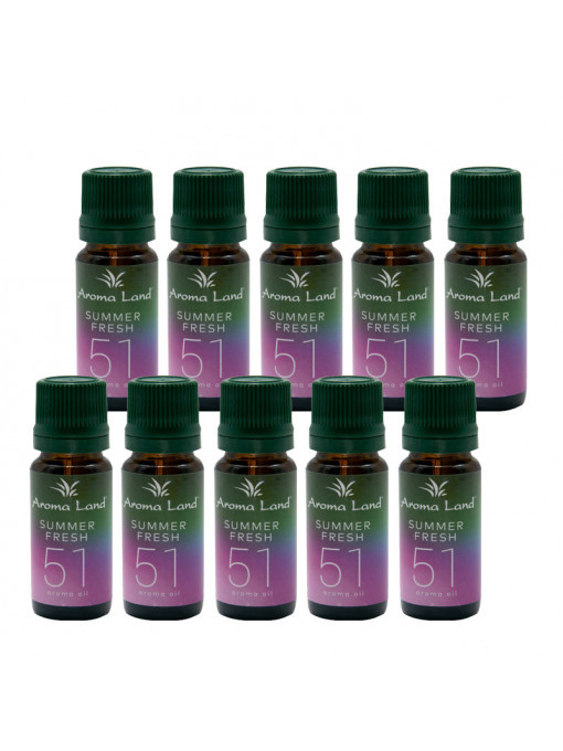 Set 10 uleiuri aromaterapie Summer Fresh, Aroma Land, 10 ml