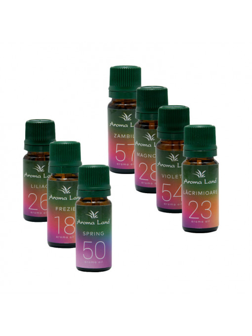 Set 7 uleiuri aromaterapie Spring Moments, Aroma Land, 10 ml