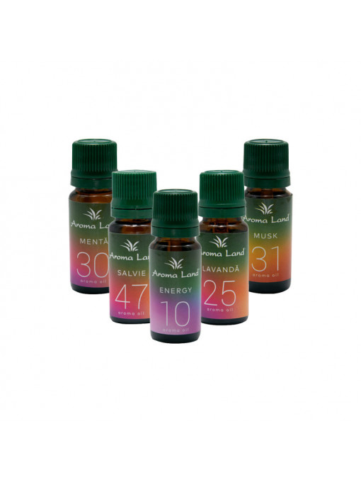 Pachet 5 uleiuri aromaterapie parfumate Office, Aroma Land, 10 ml