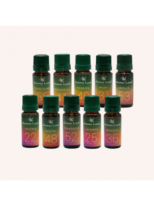 Set 10 uleiuri aromaterapie Romance, Aroma Land, 10 ml