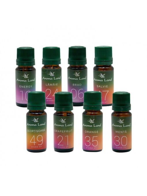 Set 8 uleiuri parfumate Energy, Aroma Land, 10 ml