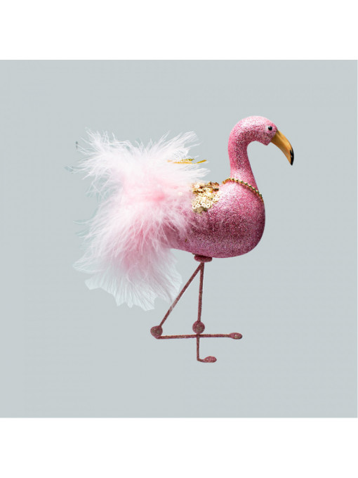 Ornament brad Craciun Flamingo Roz, Charisma, 11x20
