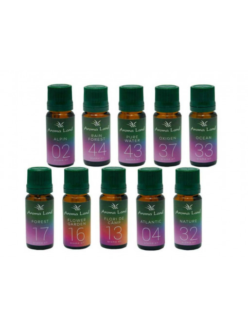 Set 10 uleiuri aromaterapie Plimbare In Natura, Aroma Land, 10 ml