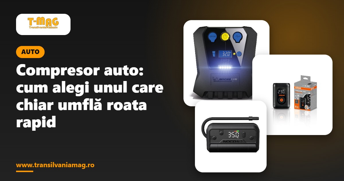 Compresor auto: cum alegi unul care chiar umflă roata rapid