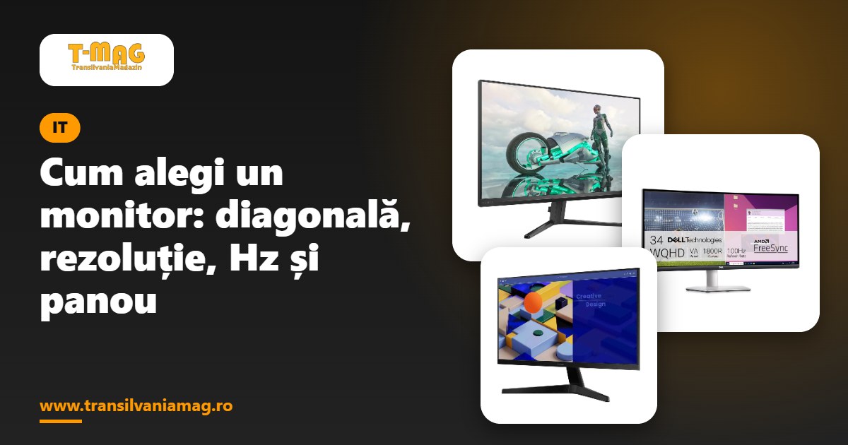 Cum alegi un monitor: diagonală, rezoluție, Hz și panou