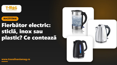 Fierbător electric: sticlă, inox sau plastic? Ce contează