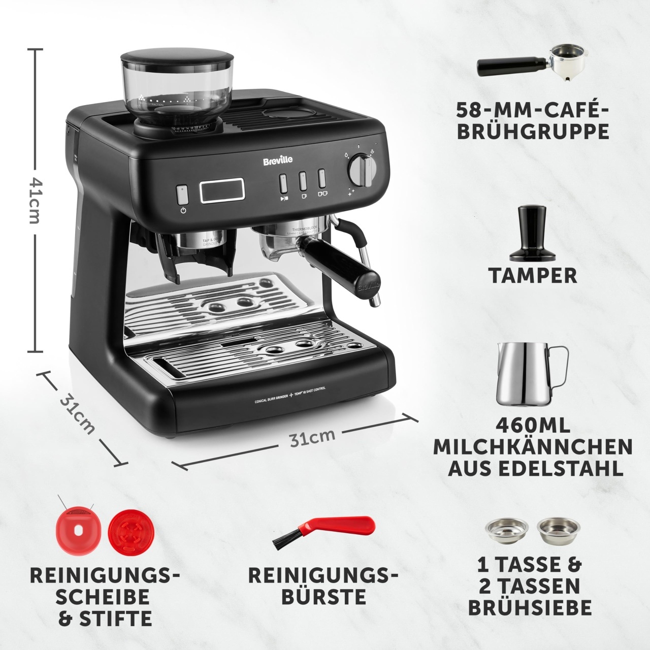 Espressor Breville Barista Max VCF152X Rasnita Integrata Functie