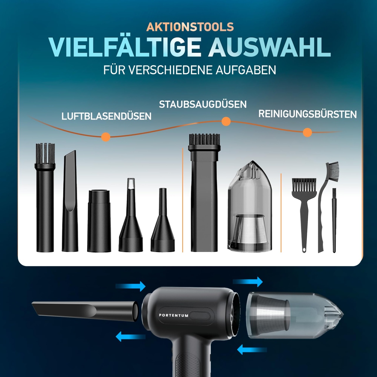 Fanttik Slim V10 Mix - Aspirapolvere Auto Senza Fili 4 In 1 Con Soffiatore, Pompa Aria E Display LED - Foto 9