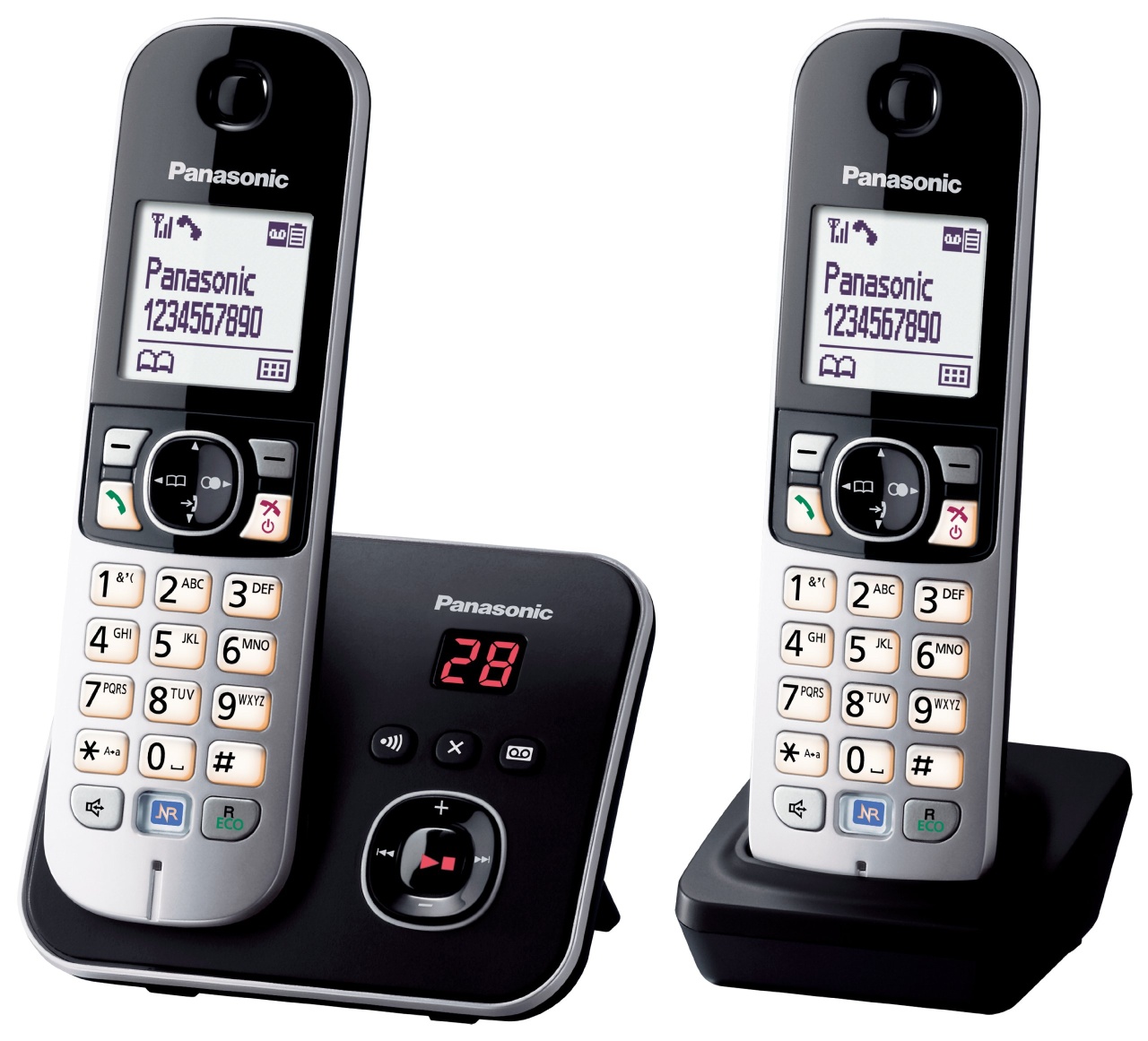 PANASONIC - Panasonic KX-TG6822 Duo Telephones Sans fil Noir - KX