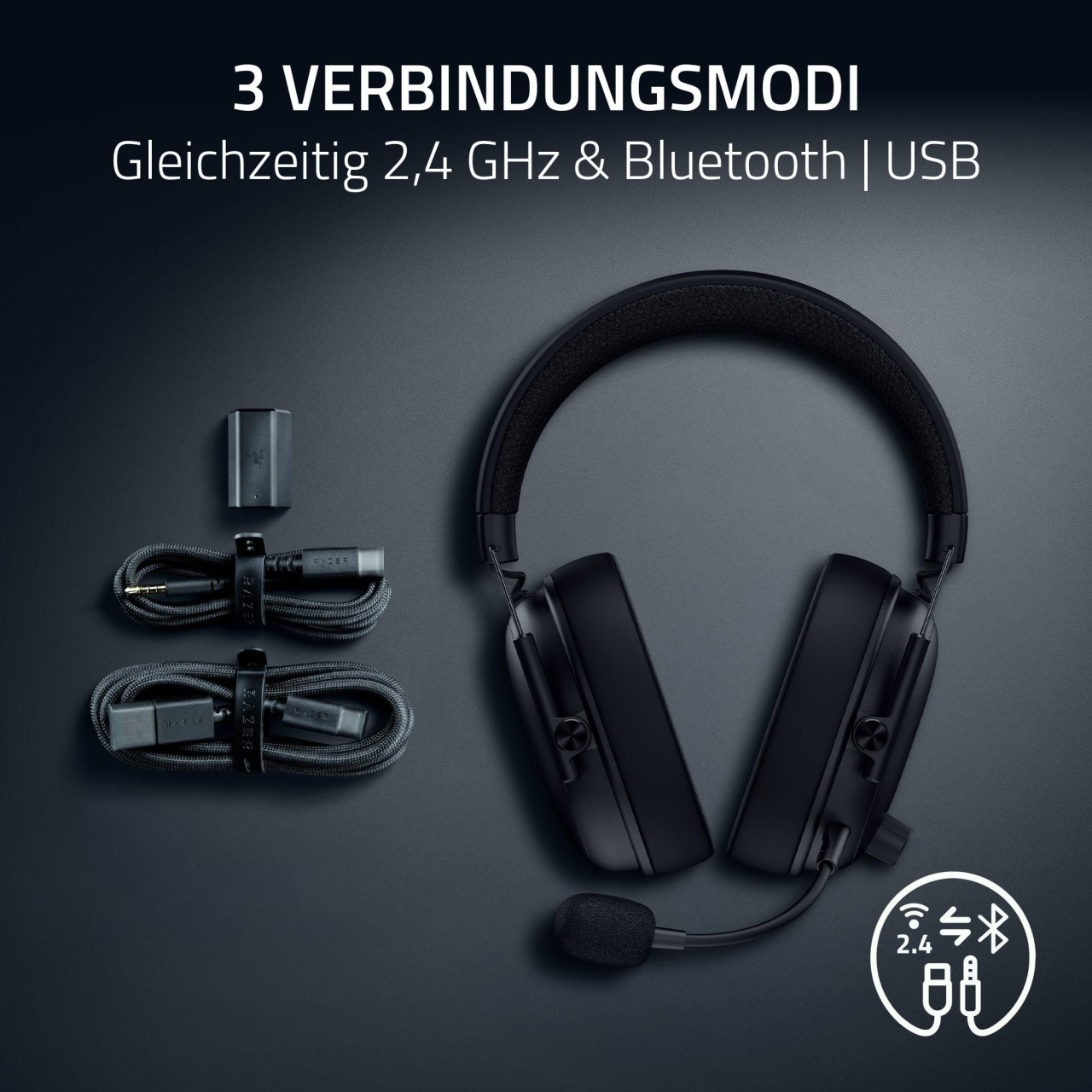 Casti gaming Razer BlackShark V3 Wireless THX Spatial Audio Negru