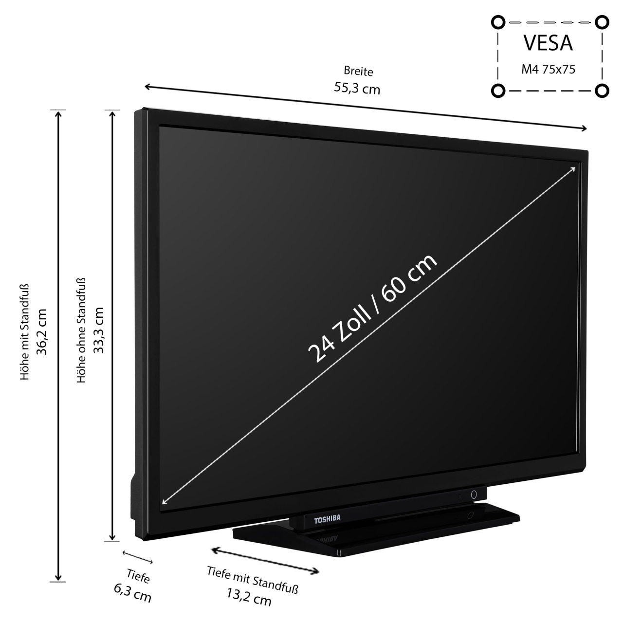 Televizor Smart Toshiba 24WV3463DAZ 24 inch HD LED HDR Triple-Tuner