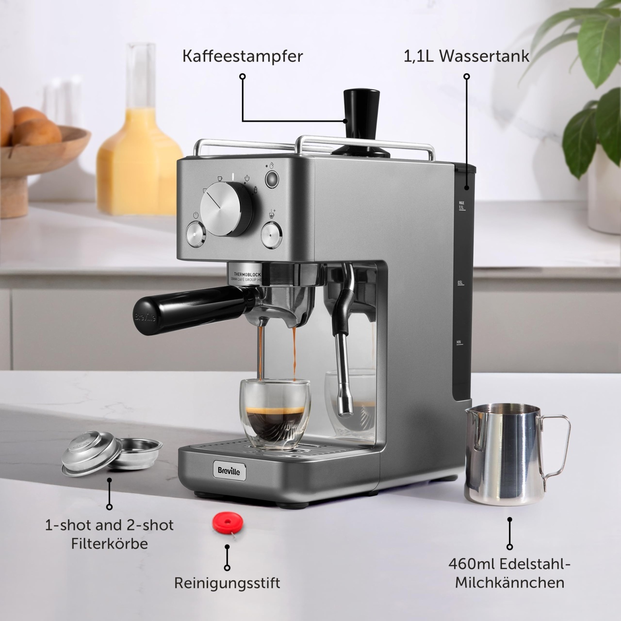 Espressor Breville Barista Slimline VCF185X 15 bar Spumator lapte