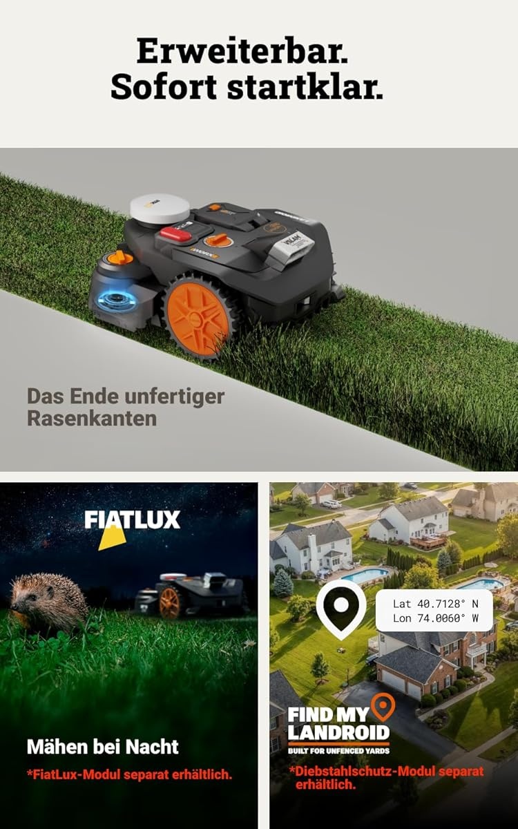 Robot de tuns iarba WORX Landroid Vision WR306E, 600 m, navigare