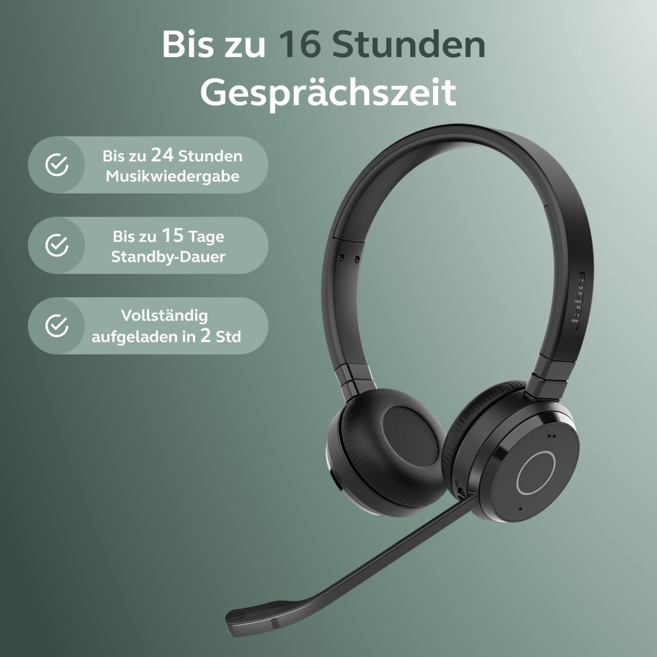 Casti wireless Jabra Evolve 65 TE Stereo Bluetooth 30 m raza Negru