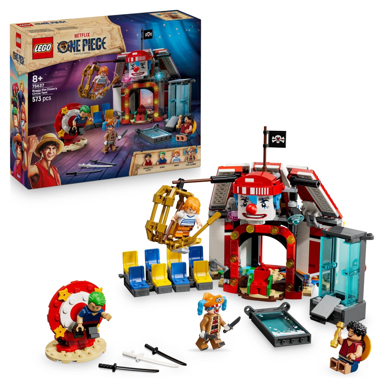 LEGO ONE PIECE Zirkuszelt 75637 Set Interactiv cu Minifigurine si