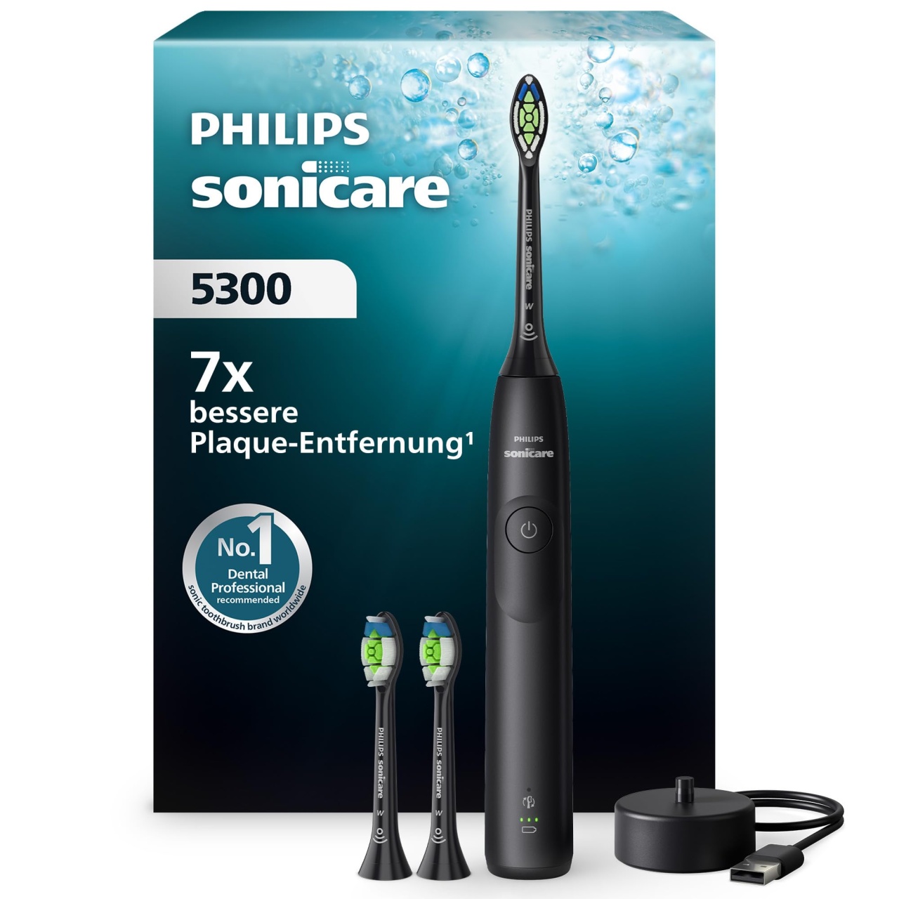 Periuta electrica Philips Sonicare 5300, neagra, 2 intensitati