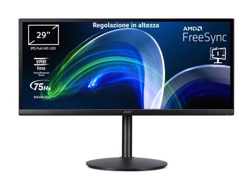 Acer CB292CUbmiipruzx FreeSync 29 IPS Full HD Display 75Hz 1ms 219 HDMI 20 DP 14 USB 31 Type-C USB 30 Difuzoare integrate Reglare inaltime Cablu HDMI