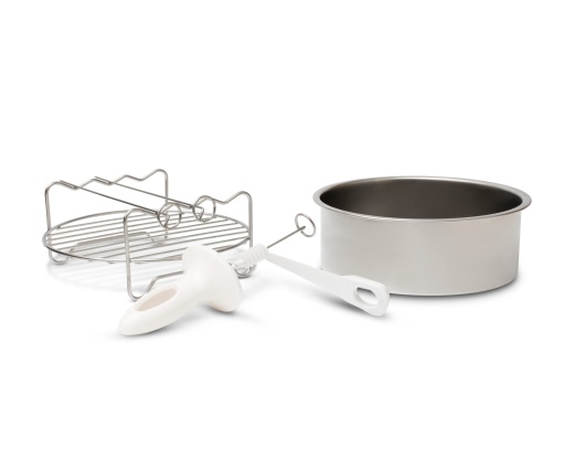 AEG AAFEK1 Kit de extensie pentru friteuza cu aer AF6 (matrita multifunctionala, gratar pentru gratar, spiralizator de legume, set de accesorii, versatil, vase diverse, usor de curatat, otel inoxidabil)