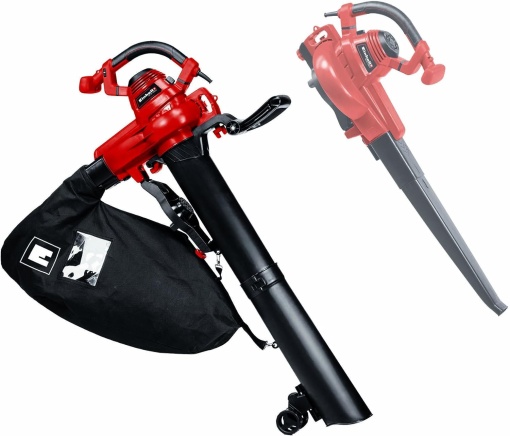 Aspirator electric pentru frunze Einhell GC-EL 3000 E, roti, lumina, sac (3.000 W, functie de aspirare/suflare, maner suplimentar reglabil, sac de colectare de 45 l, debit de aer de suflare 300 km/h, putere maxima de aspirare 840 m3/h)