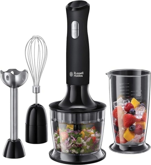 Blenderul de mana Russell Hobbs 3 in 1 blender de manatocator blender si atasament pentru tel Negru mat accesoriu fara BPA si care poate fi spalat in