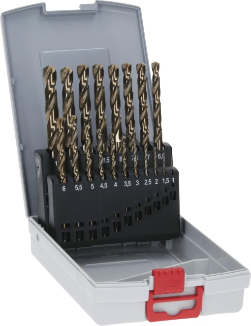 Bosch Professional 19buc. Set de masina de gaurit HSS-Cobalt ProBox (pentru otel inoxidabil, accesorii masina de gaurit/insurubat), diametru: 1,0 - 10,0