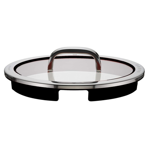 Capac oala WMF Function 4 16 cm capac sticla cu 4 functii de turnare sticla silicon otel inoxidabil Cromargan lustruit negru