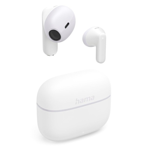 Casti Bluetooth Hama "Freedom Light II" (casti intraauriculare True Wireless cu microfon, casti cu statie de incarcare, durata de functionare 20 h, casti wireless cu recunoastere vocala si control tactil) alb