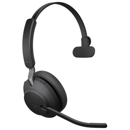 Casti fara fir pentru PC Jabra Evolve2 65 - Anulare a zgomotului Casti mono certificate Microsoft Teams cu baterie de lunga durata - Adaptor Bluetooth USB-C - Negru