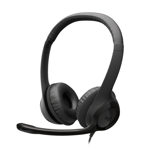Casti Logitech H390 USB-C Stereo cu Microfon Noise-Cancelling Negru