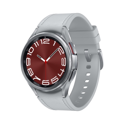 Ceas inteligent Samsung Galaxy Watch6 Classic functii de sanatate tracker de fitness baterie cu incarcare rapida Bluetooth 43 mm argintiu incl 36 de l