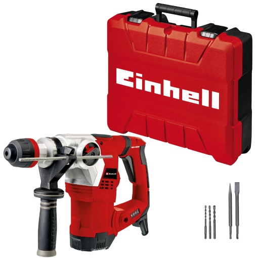 Ciocan rotativ Einhell TE-RH 32 4F Kit (1250 W, 5 Joule, 32 mm capacitate de gaurire in beton, SDS-Plus, maner antivibratii, incl. E-Box, 3 burghie, dalta taiata ascutita si plata)