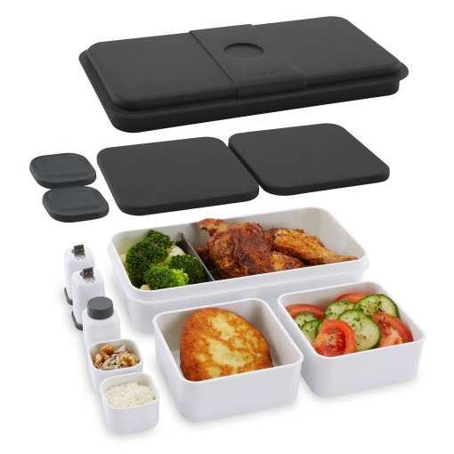 Cloer 800S2-1 Sistem de ingrijire a pranzului - Bento Box 15 bucati format XXL 2100ml divizibil cu multe accesorii cutie de pranz cutie de pranz pentr