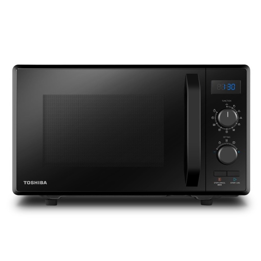 Cuptor cu microunde Toshiba 900 W, 23 L, MW2-AG23P (BK) cu functie de gratar 1050 W, 8 meniuri automate, functie ECO, platan cu memorie de pozitie, negru