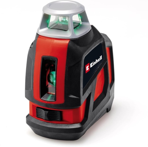 Einhell Cross Line Laser TE-LL 360 G (autonivelare, linii laser verzi orizontale/verticale, nivela digitala cu bula de aer, filet trepied de 1/4", inclusiv geanta si suport de perete)