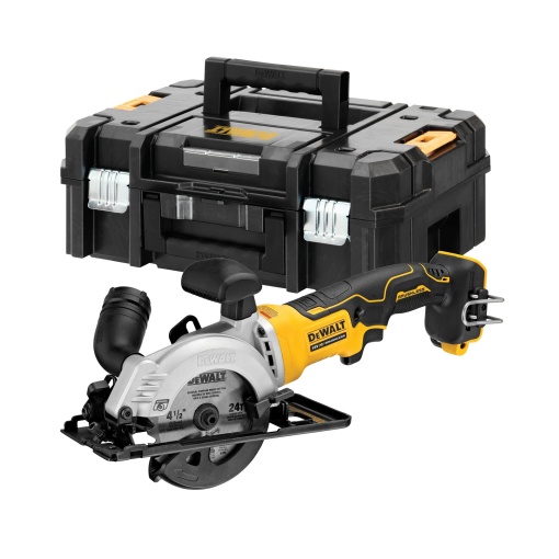 Ferastrau circular de mana fara acumulator Dewalt de 18 V DCS571NT fara perii adancime maxima de taiere de 38 mm design special pentru operare cu o si