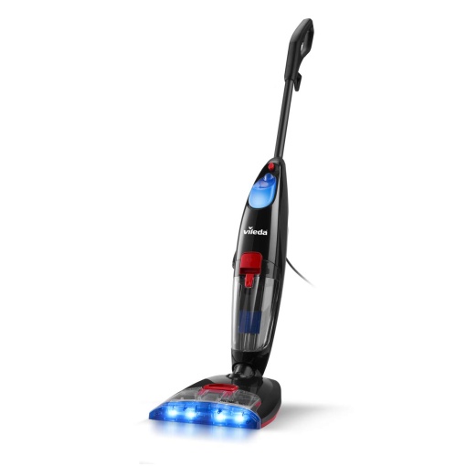 Mop cu aspirator Vileda JetClean 3in1, Mop de podea pentru toate pardoselile dure, Aspirator cu functie de stergere - Aspirare, stergere si uscare intr-un singur pas, ambalare ecologica