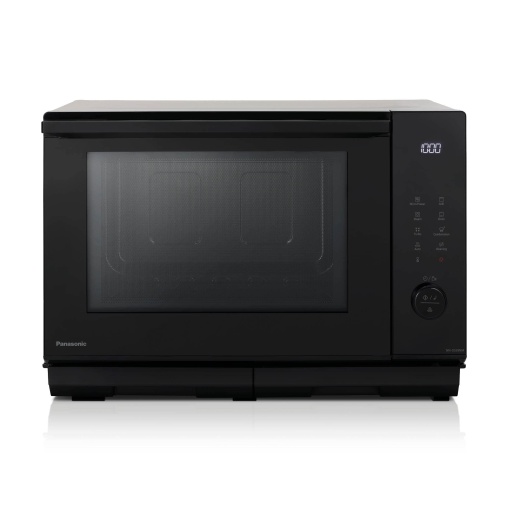 Panasonic NN-DS59NMETG 4-in-1 cuptor cu microunde si gratar combinat, suport plat, 27 litri, 1000 W, gatit pe doua niveluri, senzor Genius, 32 de programe automate, tava pentru gratar, usor de curatat, negru