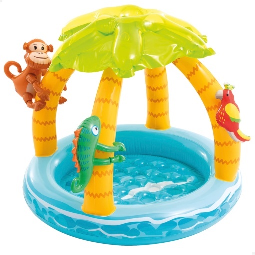 Piscina pentru bebelusi Intex Tropical Island Dimensiuni umflate 102 cm x 86 cm 58417NP