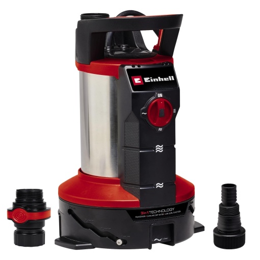 Pompa de apa murdara Einhell GE-DP 7935 N-A LL ECO 3 in 1 (790 W, Aquasensor, dimensiune particule straine O 35 mm, debit max. 19.500 L/h, inclusiv conector rapid si adaptor universal)