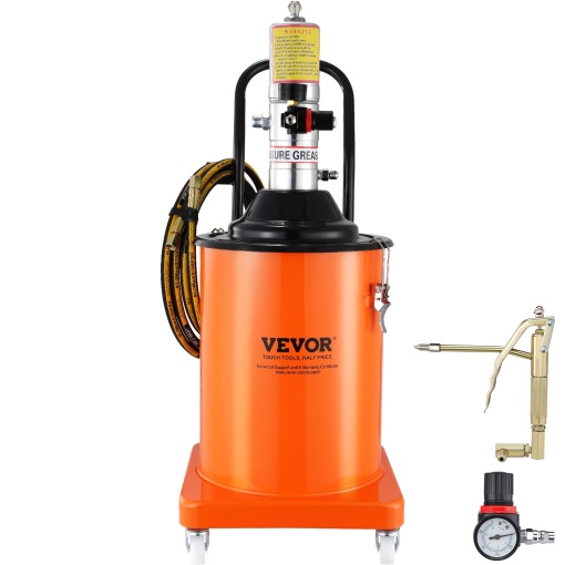 Pompa de grasime VEVOR 20L Pompa de grasime pneumatica 0.6-0.8MPa Pompa de turnare sub presiune din aluminiu -20-100 degC Temperatura de functionare, pompa pneumatica de grasime Conector NPT Pompa de grasime lubrifianta potrivita pentru unsoare 0-3 #