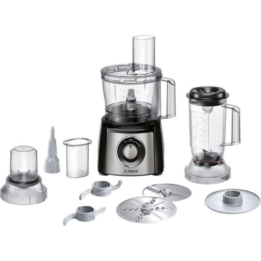 Robot de bucatarie MCM3501M Bosch MultiTalent 3, 800 wati, negru/otel inoxidabil