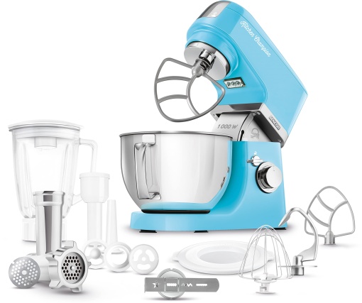 SENCOR STM 6352BL Robot de bucatarie multifunctional (1000 wati, mixer, masina de framantat, cu bol din otel inoxidabil 4,5 L) albastru